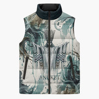 Anuket Egyptian Sleeveless Puffer Jacket Goddess of the Nile Flowing Water Gazelle Spirit The Embracer