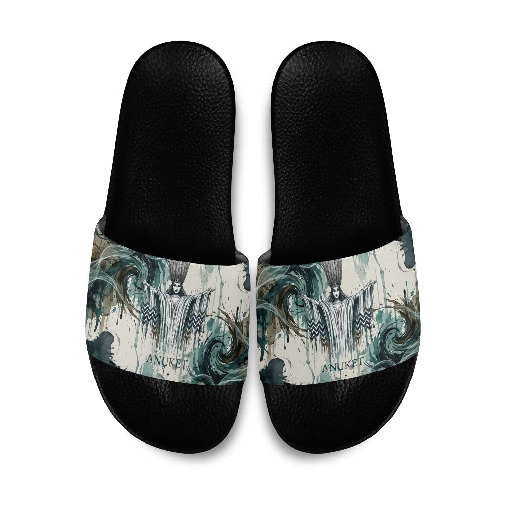 Anuket Egyptian Slide Sandals Goddess of the Nile Flowing Water Gazelle Spirit The Embracer