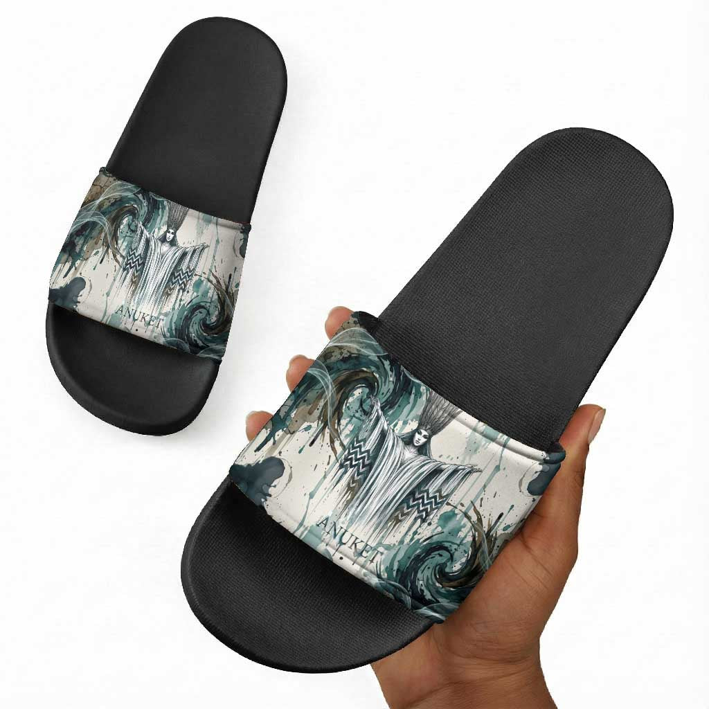 Anuket Egyptian Slide Sandals Goddess of the Nile Flowing Water Gazelle Spirit The Embracer