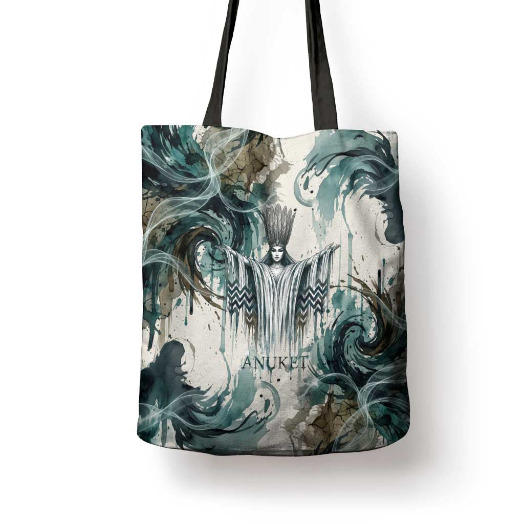 Anuket Egyptian Tote Bag Goddess of the Nile Flowing Water Gazelle Spirit The Embracer