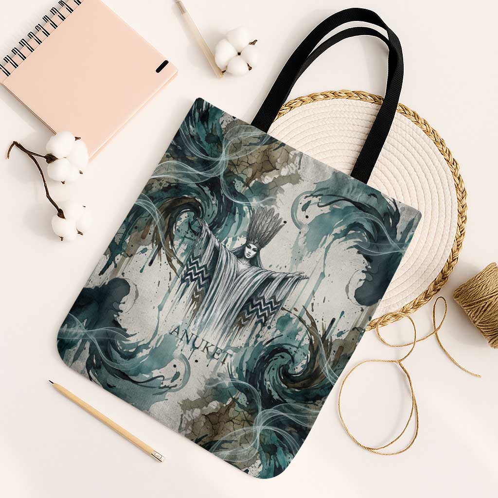 Anuket Egyptian Tote Bag Goddess of the Nile Flowing Water Gazelle Spirit The Embracer