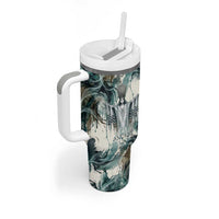 Anuket Egyptian Tumbler With Handle Goddess of the Nile Flowing Water Gazelle Spirit The Embracer
