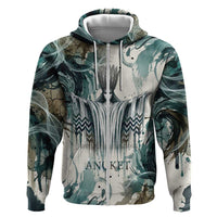 Anuket Egyptian Zip Hoodie Goddess of the Nile Flowing Water Gazelle Spirit The Embracer