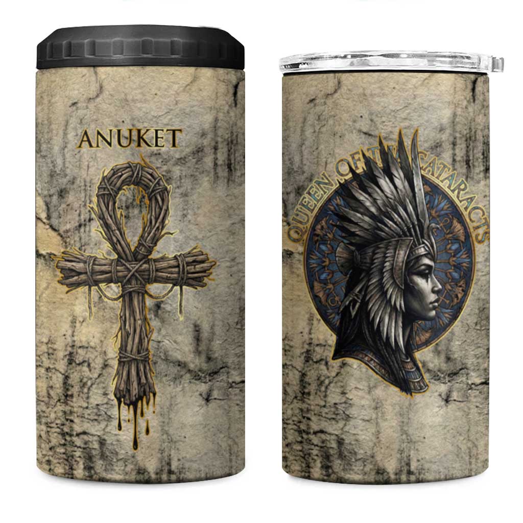 Anuket 4 in 1 Can Cooler Tumbler Egyptian Queen of the Cataracts Ankh Symbol