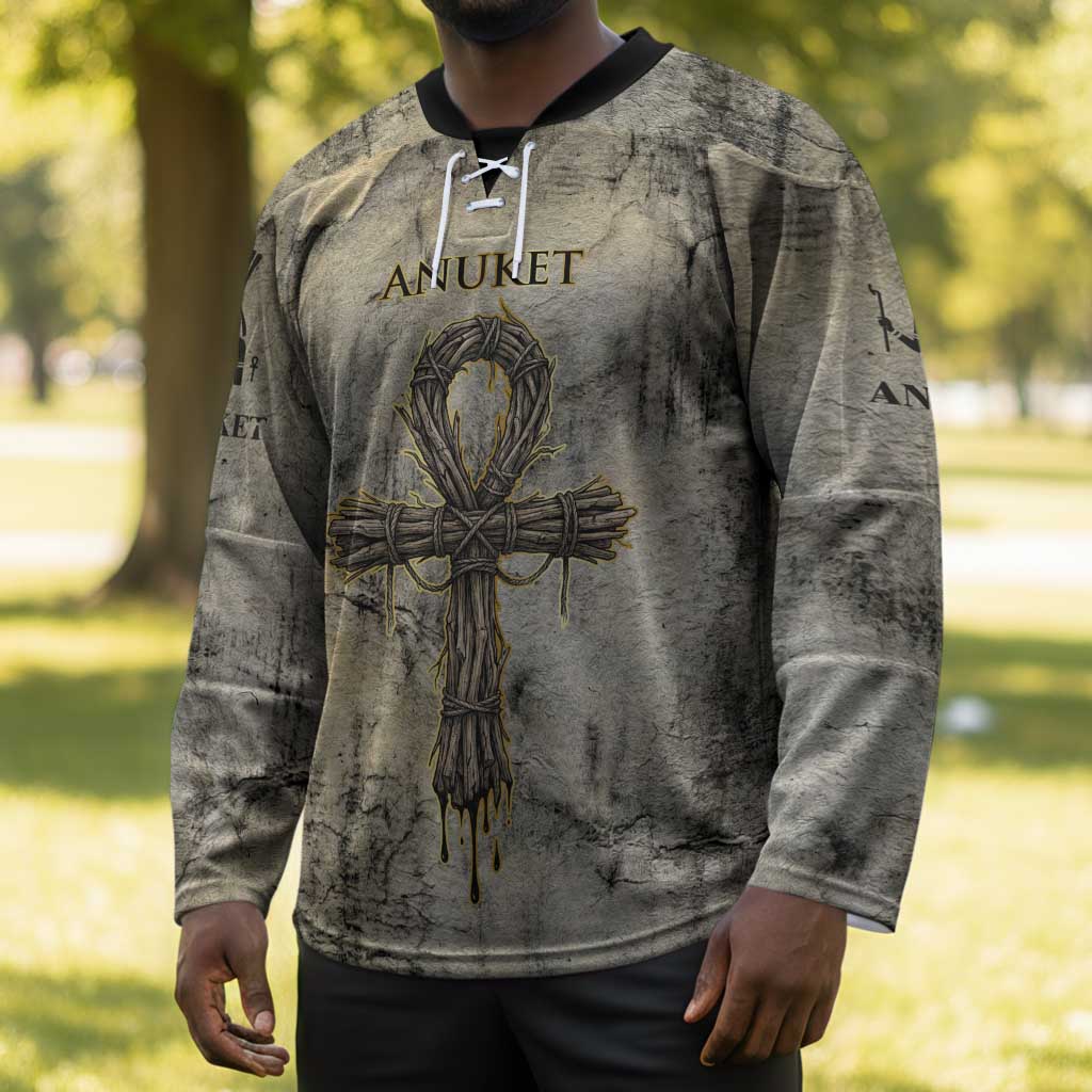Anuket Hockey Jersey Egyptian Queen of the Cataracts Ankh Symbol