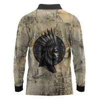 Anuket Long Sleeve Polo Shirt Egyptian Queen of the Cataracts Ankh Symbol