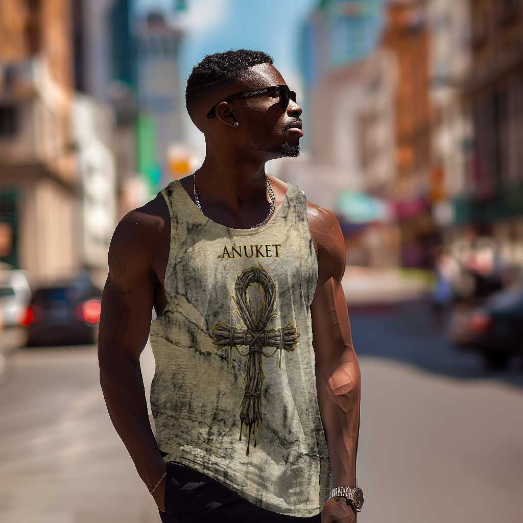 Anuket Men Tank Top Egyptian Queen of the Cataracts Ankh Symbol