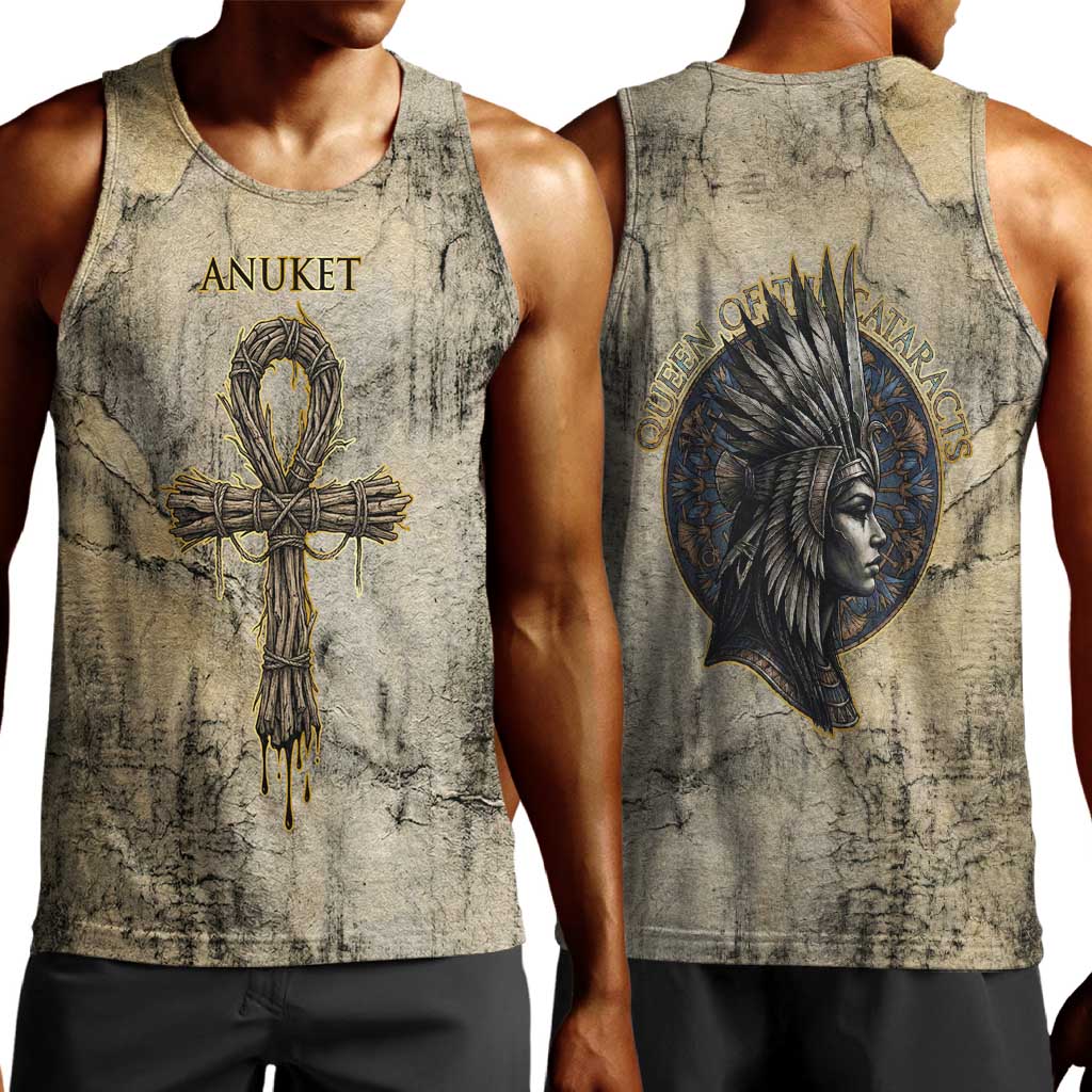 Anuket Men Tank Top Egyptian Queen of the Cataracts Ankh Symbol