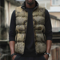 Anuket Sleeveless Puffer Jacket Egyptian Queen of the Cataracts Ankh Symbol