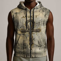 Anuket Sleeveless Zip Hoodie Egyptian Queen of the Cataracts Ankh Symbol