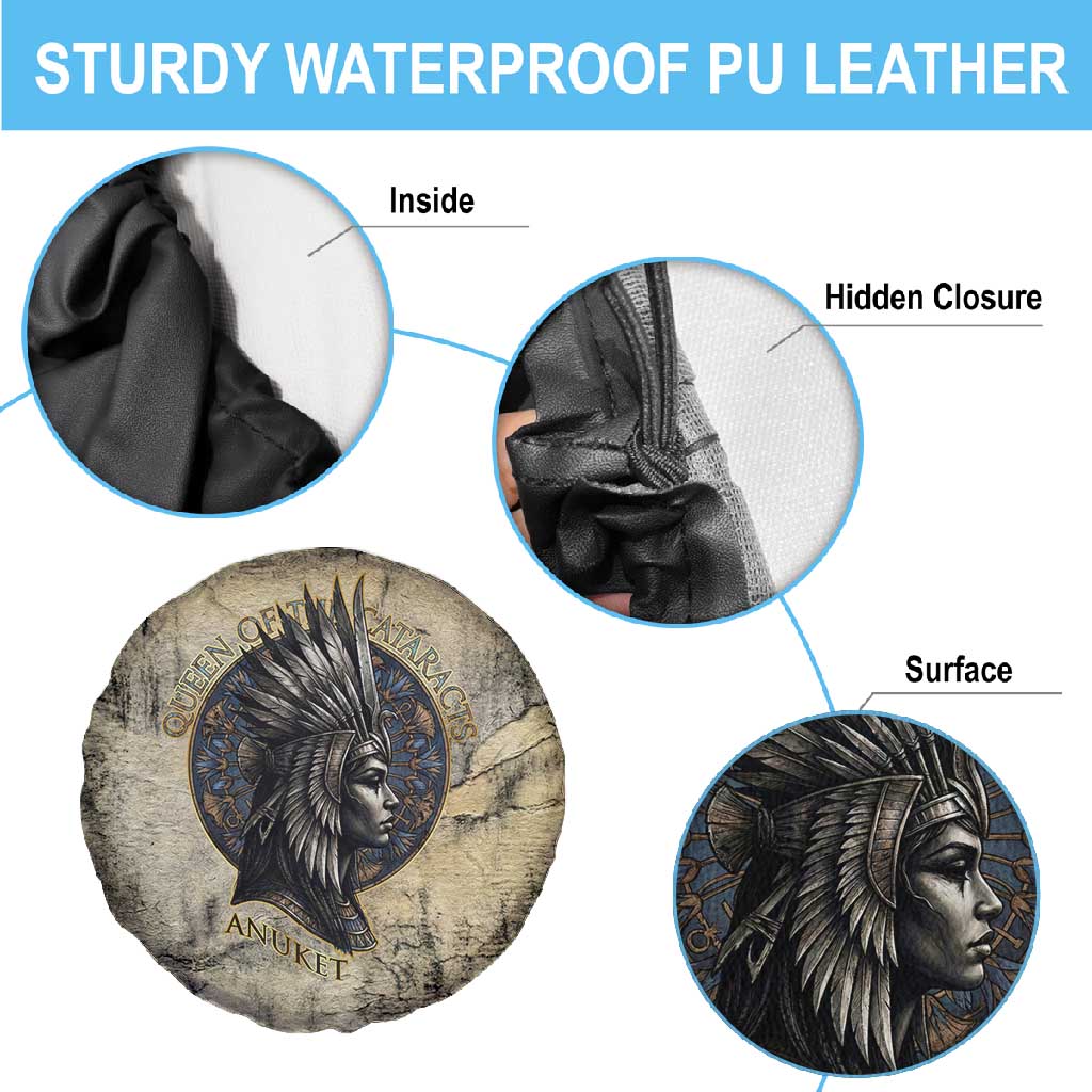 Anuket Spare Tire Cover Egyptian Queen of the Cataracts Ankh Symbol