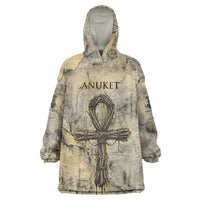 Anuket Wearable Blanket Hoodie Egyptian Queen of the Cataracts Ankh Symbol