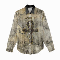 Anuket Women Casual Shirt Egyptian Queen of the Cataracts Ankh Symbol