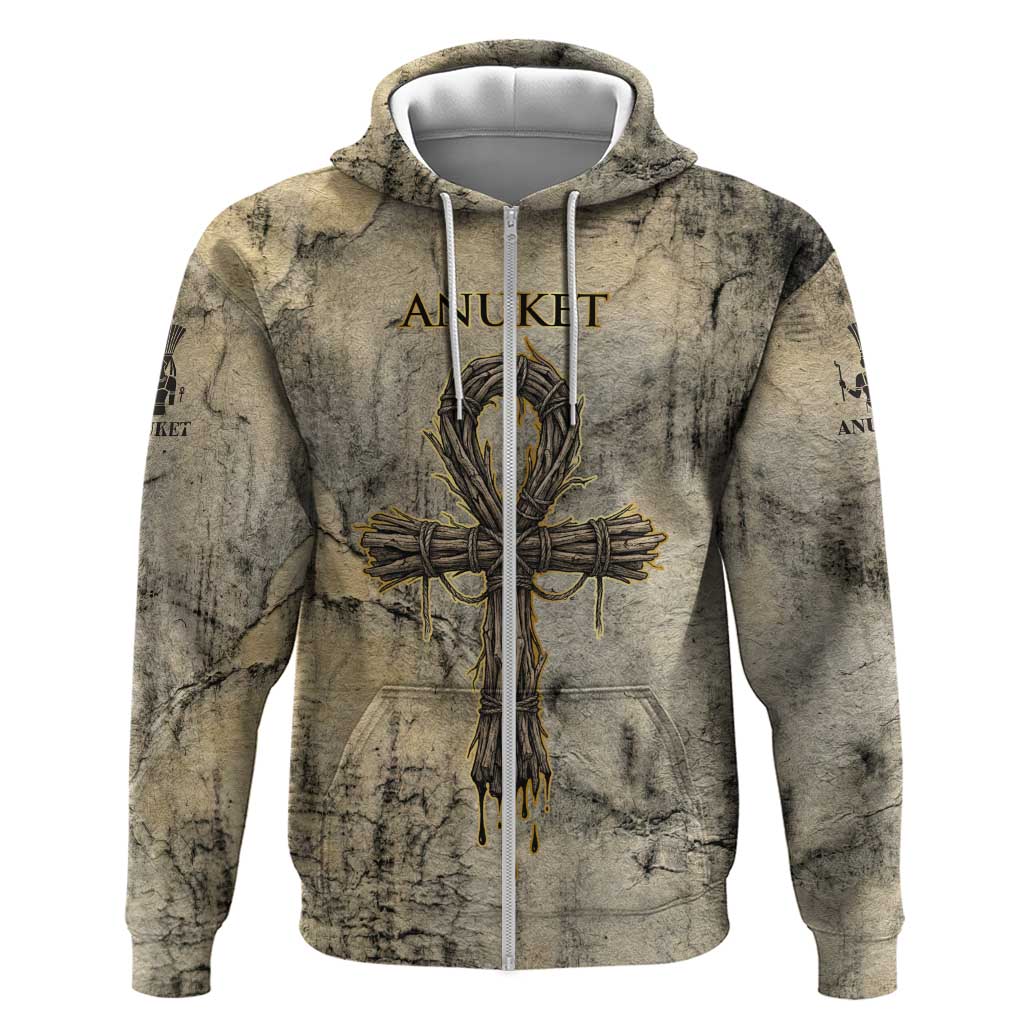 Anuket Zip Hoodie Egyptian Queen of the Cataracts Ankh Symbol