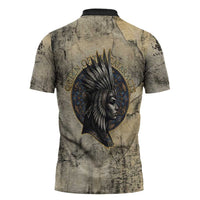 Anuket Zipper Polo Shirt Egyptian Queen of the Cataracts Ankh Symbol
