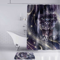 Bastet Egyptian Bathroom Set Cat Goddess Cosmic Protector Moon Magic Night Sky