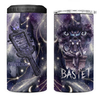 Bastet Egyptian 4 in 1 Can Cooler Tumbler Cat Goddess Cosmic Protector Moon Magic Night Sky