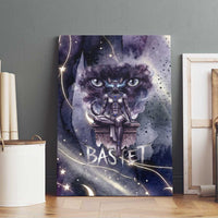 Bastet Egyptian Canvas Wall Art Cat Goddess Cosmic Protector Moon Magic Night Sky