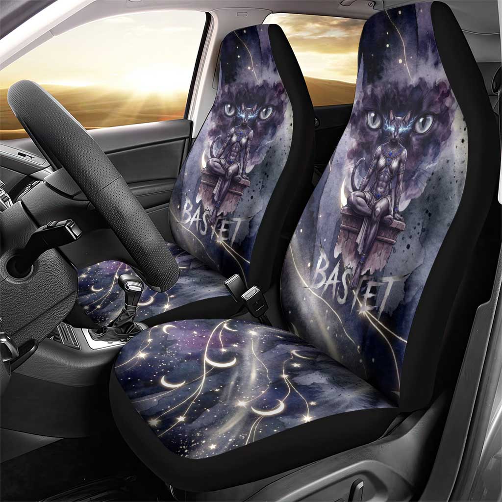 Bastet Egyptian Car Seat Cover Cat Goddess Cosmic Protector Moon Magic Night Sky
