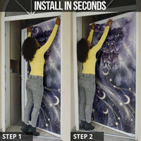 Bastet Egyptian Door Cover Cat Goddess Cosmic Protector Moon Magic Night Sky