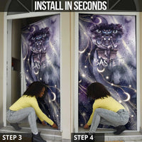 Bastet Egyptian Door Cover Cat Goddess Cosmic Protector Moon Magic Night Sky