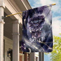 Bastet Egyptian Garden Flag Cat Goddess Cosmic Protector Moon Magic Night Sky