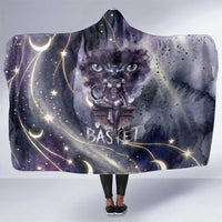 Bastet Egyptian Hooded Blanket Cat Goddess Cosmic Protector Moon Magic Night Sky