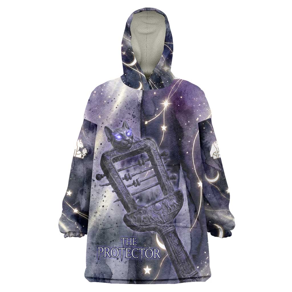 Bastet Egyptian Kid Wearable Blanket Hoodie Cat Goddess Cosmic Protector Moon Magic Night Sky