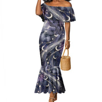 Bastet Egyptian Mermaid Dress Cat Goddess Cosmic Protector Moon Magic Night Sky