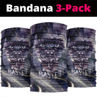 Bastet Egyptian Neck Gaiter Cat Goddess Cosmic Protector Moon Magic Night Sky