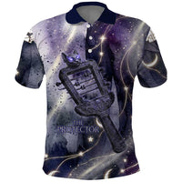 Bastet Egyptian Polo Shirt Cat Goddess Cosmic Protector Moon Magic Night Sky