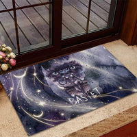 Bastet Egyptian Rubber Doormat Cat Goddess Cosmic Protector Moon Magic Night Sky