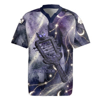 Bastet Egyptian Rugby Jersey Cat Goddess Cosmic Protector Moon Magic Night Sky