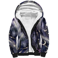 Bastet Egyptian Sherpa Hoodie Cat Goddess Cosmic Protector Moon Magic Night Sky