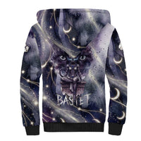 Bastet Egyptian Sherpa Hoodie Cat Goddess Cosmic Protector Moon Magic Night Sky