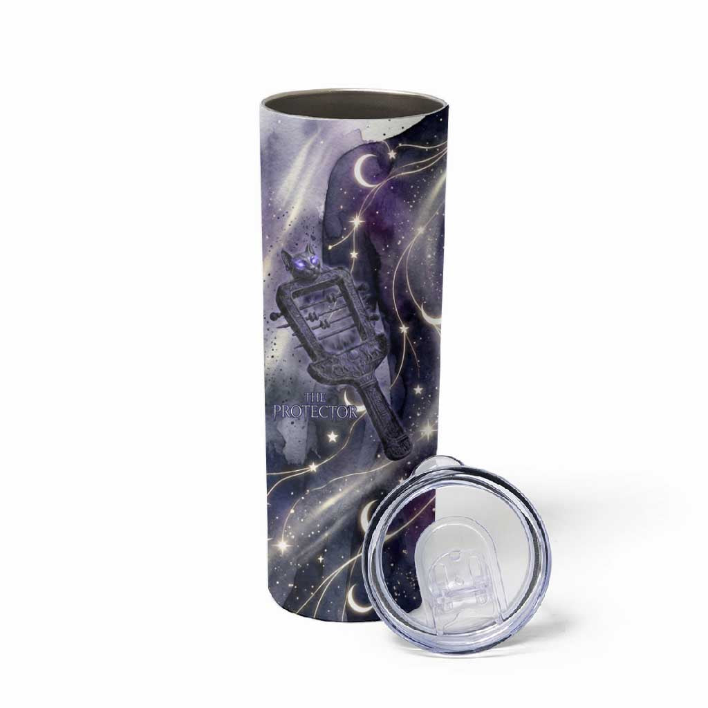 Bastet Egyptian Skinny Tumbler Cat Goddess Cosmic Protector Moon Magic Night Sky