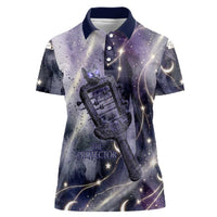 Bastet Egyptian Women Polo Shirt Cat Goddess Cosmic Protector Moon Magic Night Sky