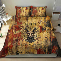 Bastet Egyptian Bedding Set Eye of Ra Cat Goddess Lady of Dread Ancient Power