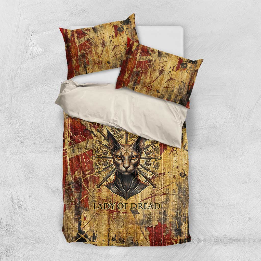 Bastet Egyptian Bedding Set Eye of Ra Cat Goddess Lady of Dread Ancient Power