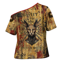 Bastet Egyptian Cross Shoulder Shirt Eye of Ra Cat Goddess Lady of Dread Ancient Power