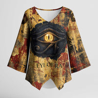 Bastet Egyptian Kimono Sleeve Blouse Eye of Ra Cat Goddess Lady of Dread Ancient Power