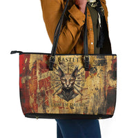 Bastet Egyptian Leather Tote Bag Eye of Ra Cat Goddess Lady of Dread Ancient Power