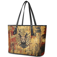 Bastet Egyptian Leather Tote Bag Eye of Ra Cat Goddess Lady of Dread Ancient Power
