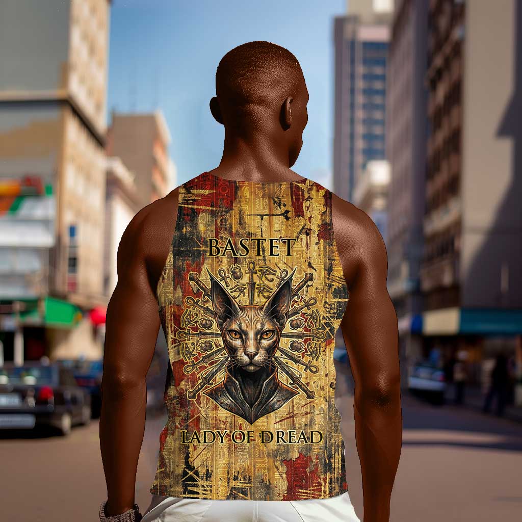 Bastet Egyptian Men Tank Top Eye of Ra Cat Goddess Lady of Dread Ancient Power