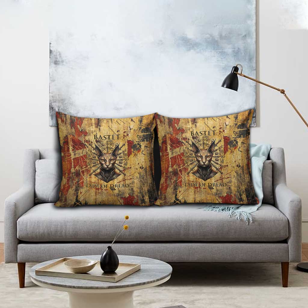 Bastet Egyptian Pillow Cover Eye of Ra Cat Goddess Lady of Dread Ancient Power