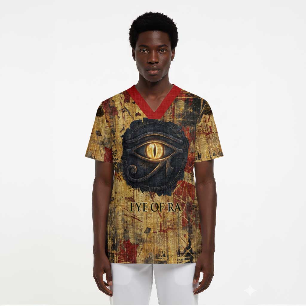 Bastet Egyptian Scrub Top Eye of Ra Cat Goddess Lady of Dread Ancient Power