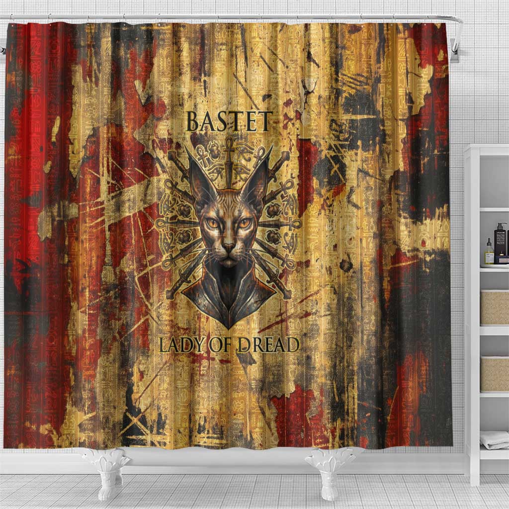 Bastet Egyptian Shower Curtain Eye of Ra Cat Goddess Lady of Dread Ancient Power