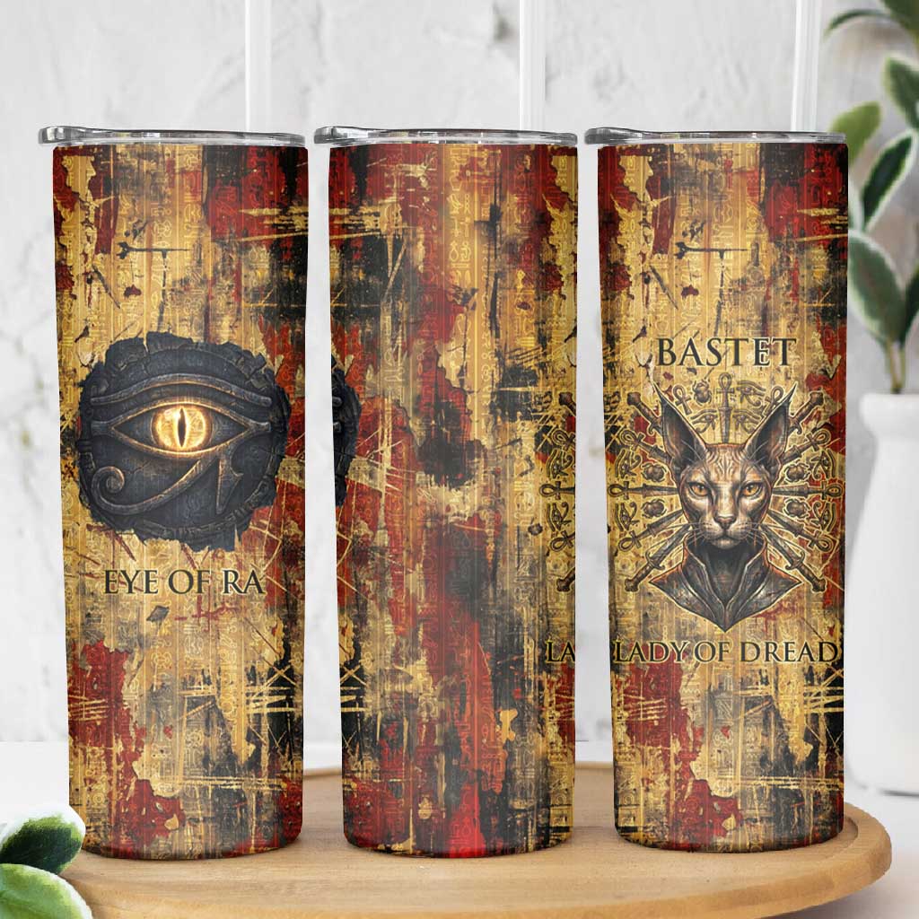 Bastet Egyptian Skinny Tumbler Eye of Ra Cat Goddess Lady of Dread Ancient Power