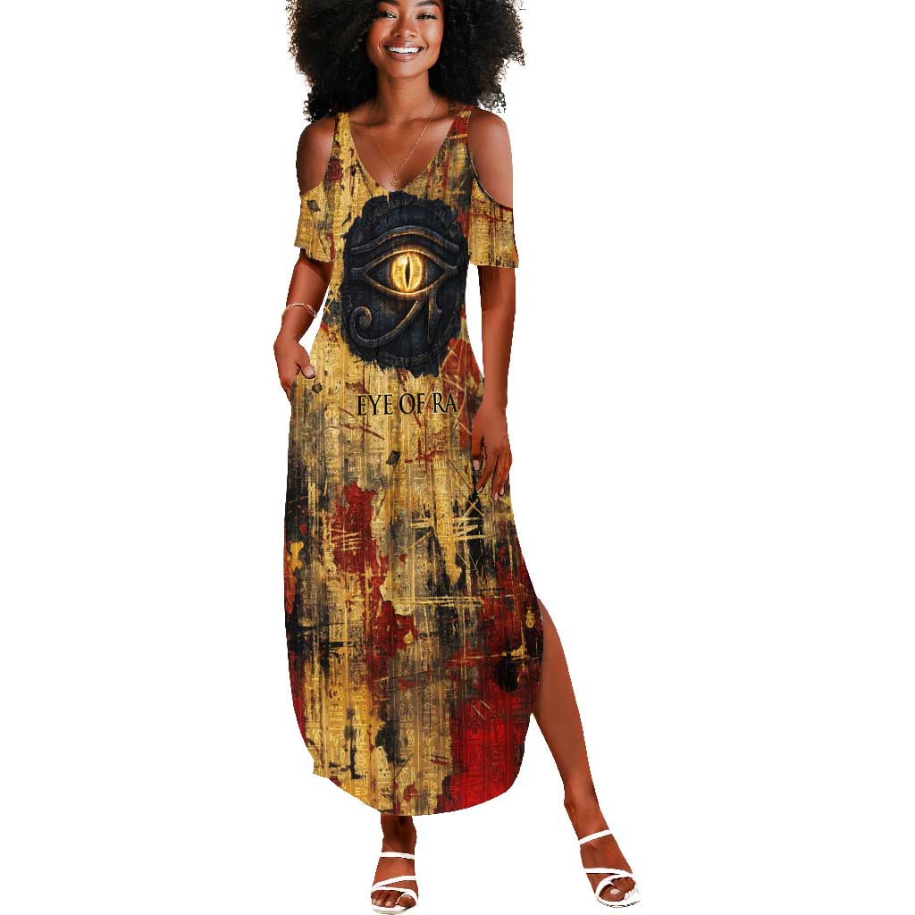 Bastet Egyptian Summer Maxi Dress Eye of Ra Cat Goddess Lady of Dread Ancient Power