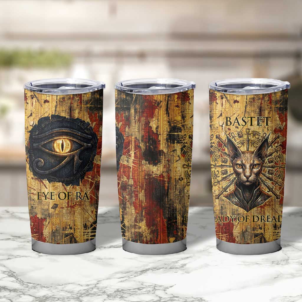 Bastet Egyptian Tumbler Cup Eye of Ra Cat Goddess Lady of Dread Ancient Power